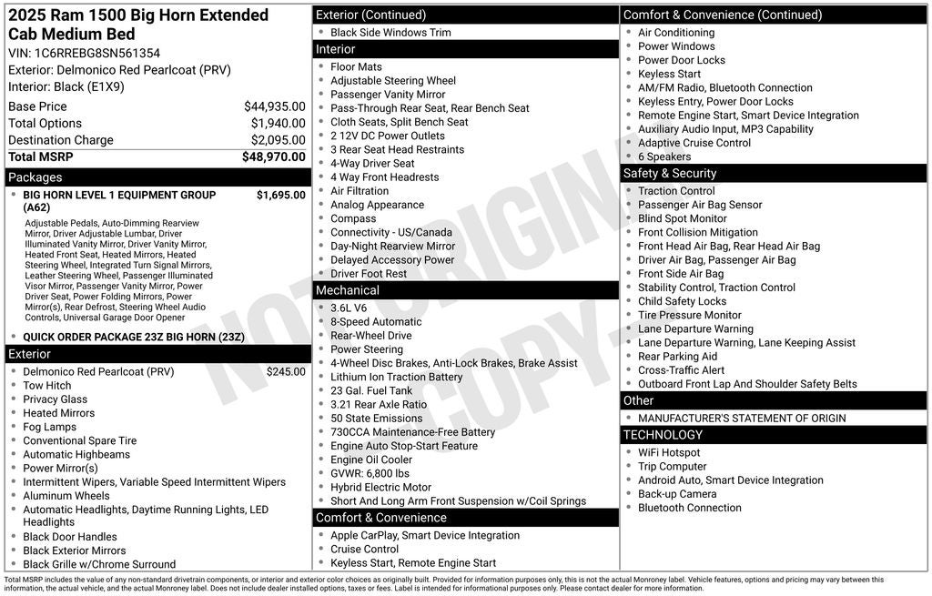 2025 RAM 1500 Big Horn/Lone Star