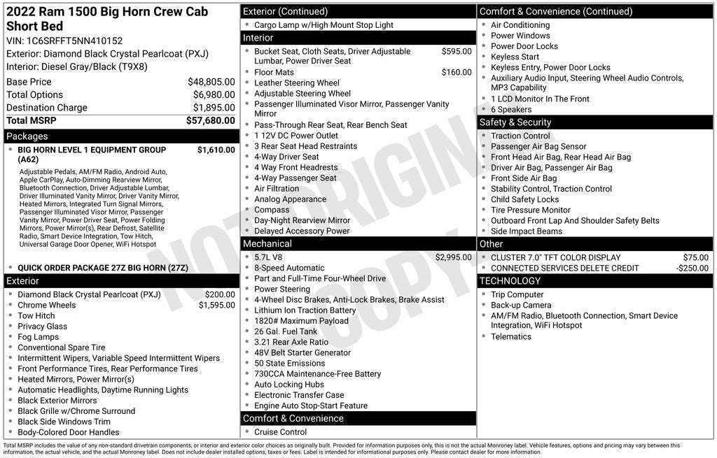 2022 RAM 1500 Big Horn/Lone Star