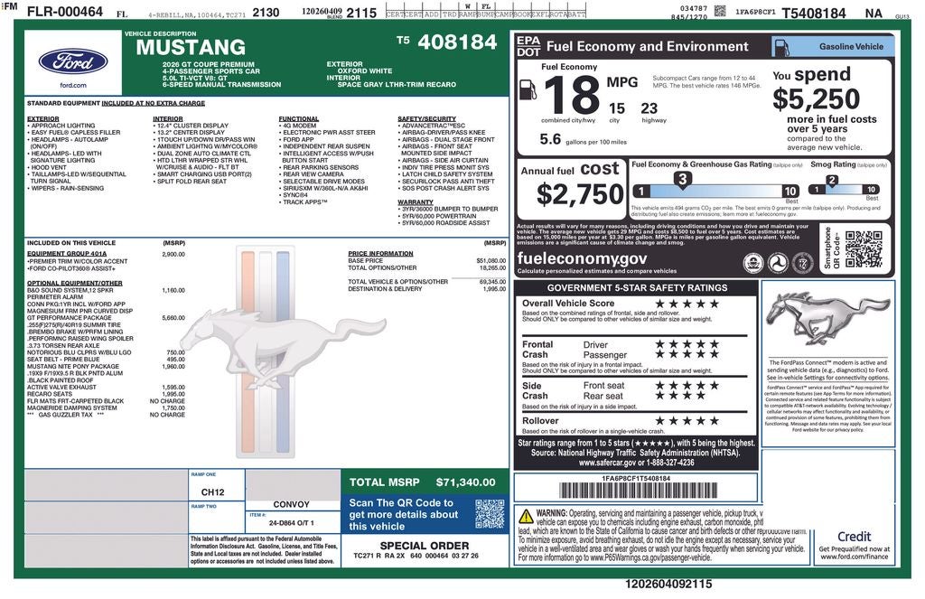 2026 Ford Mustang GT Premium