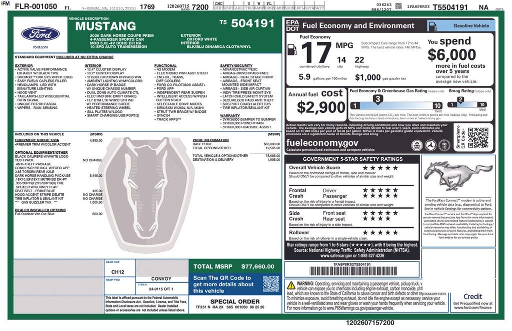2026 Ford Mustang Dark Horse