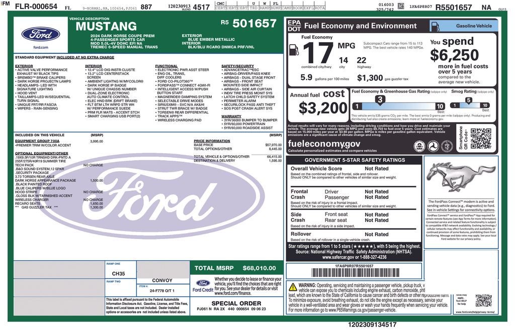 2024 Ford Mustang Dark Horse
