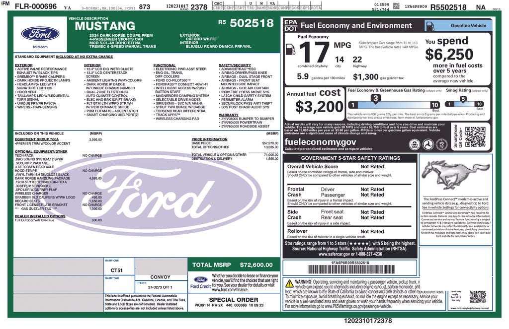 2024 Ford Mustang Dark Horse