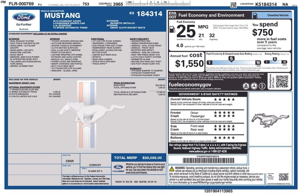 2019 Ford Mustang EcoBoost