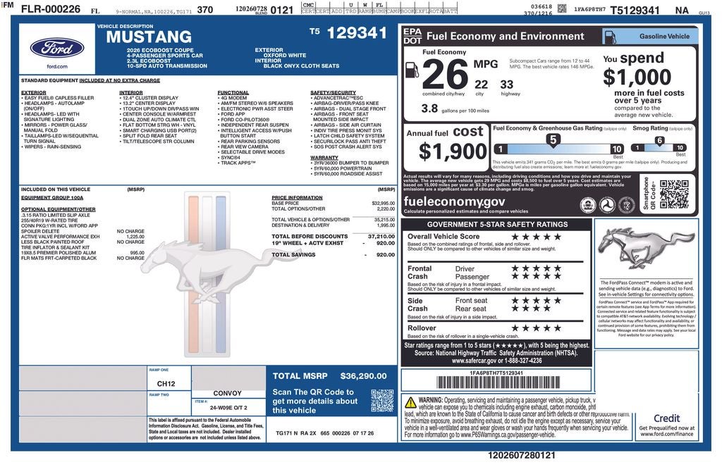 2026 Ford Mustang EcoBoost® Fastback