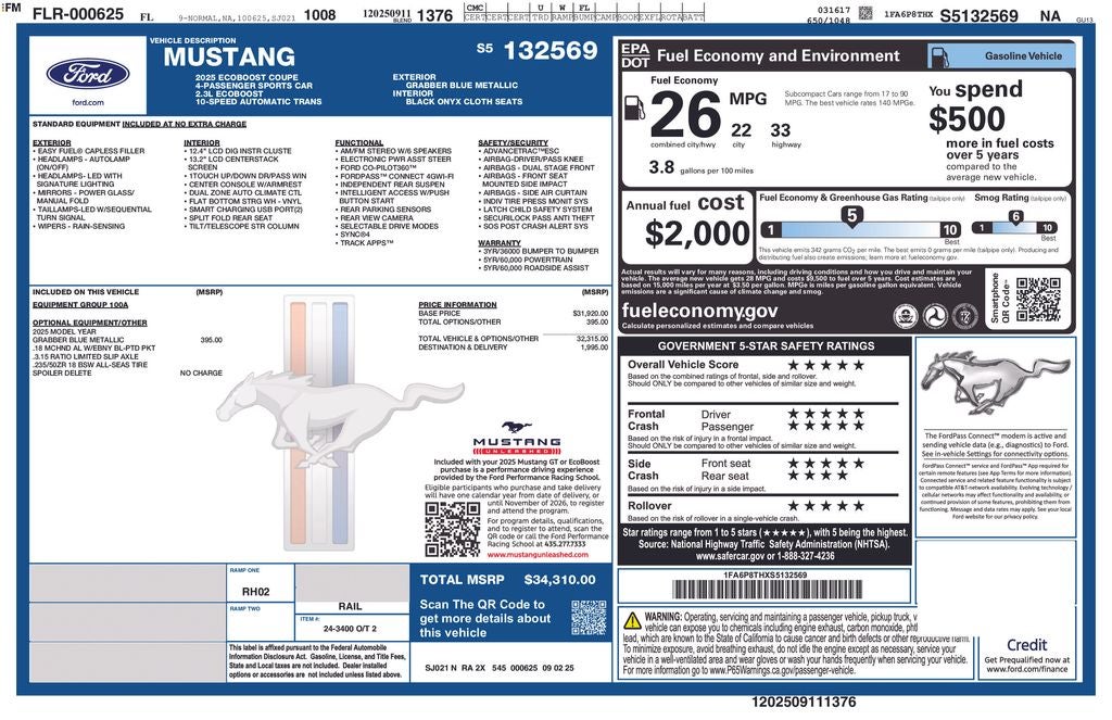 2025 Ford Mustang EcoBoost