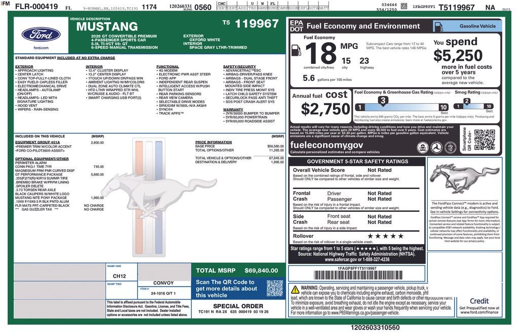2026 Ford Mustang GT Premium