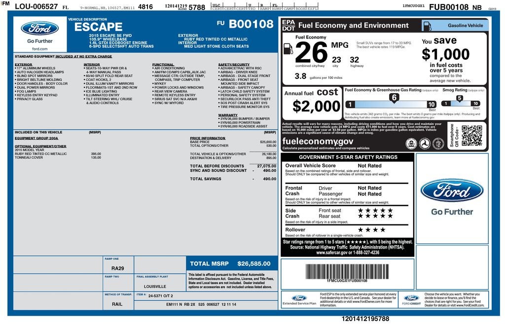 2015 Ford Escape SE