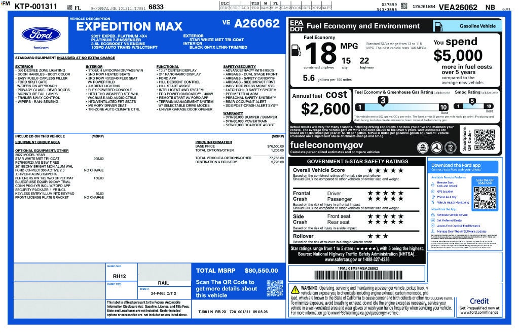 2027 Ford Expedition Max Platinum