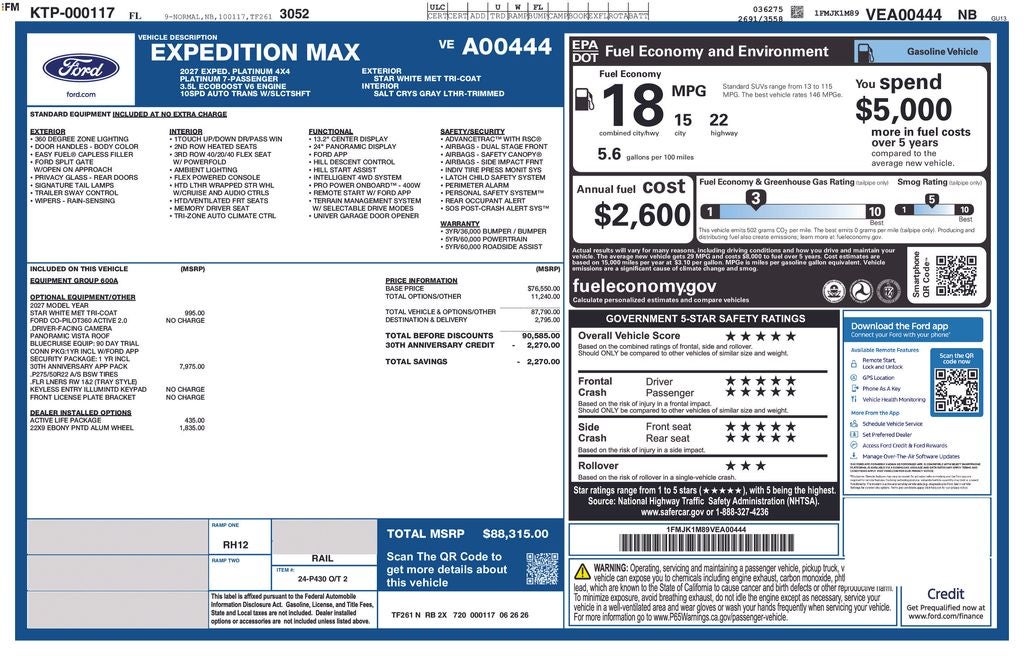 2027 Ford Expedition Max Platinum