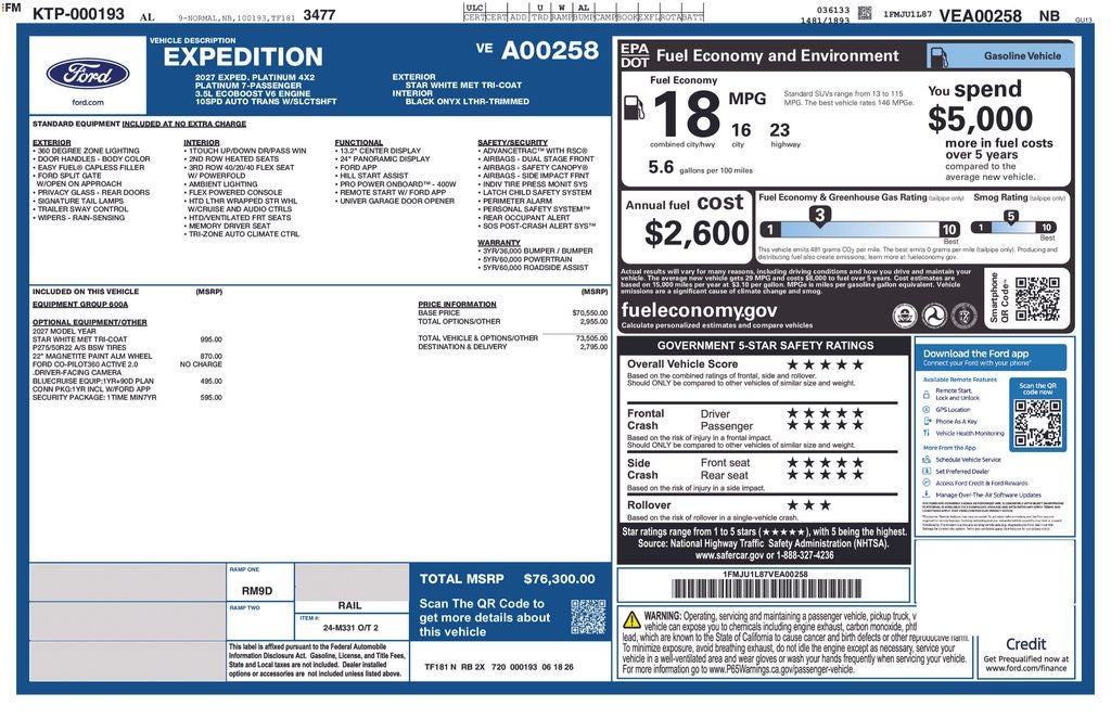 2027 Ford Expedition Platinum