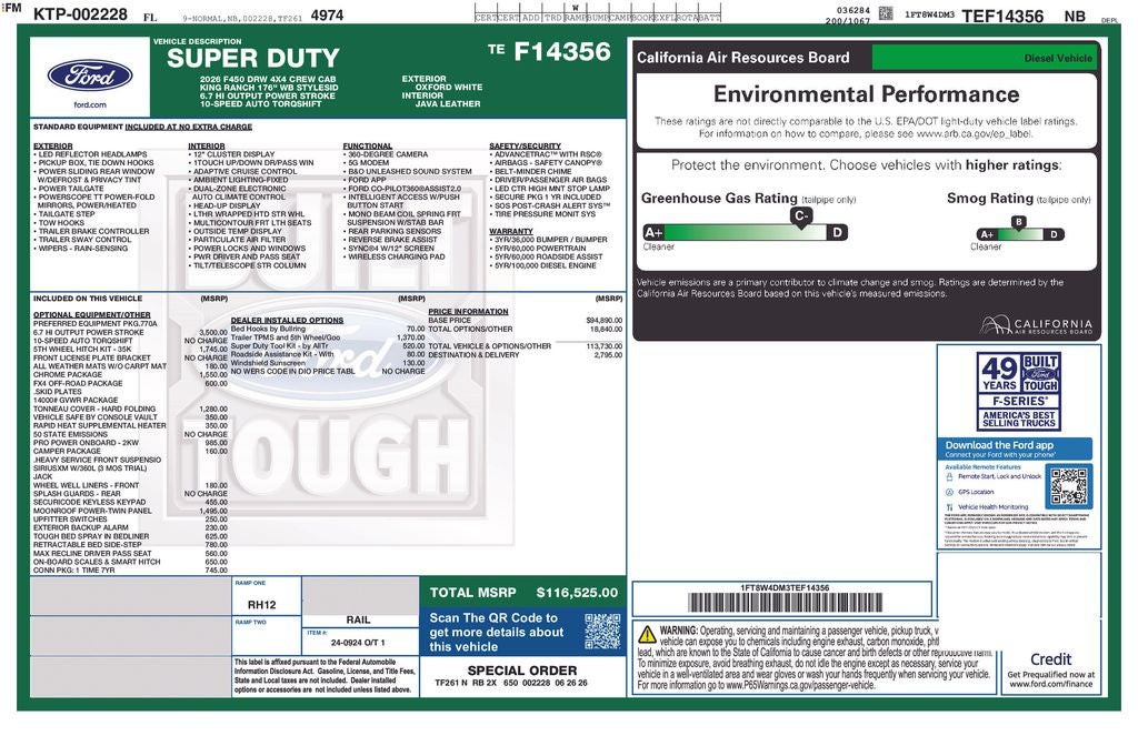2026 Ford F-450SD King Ranch DRW