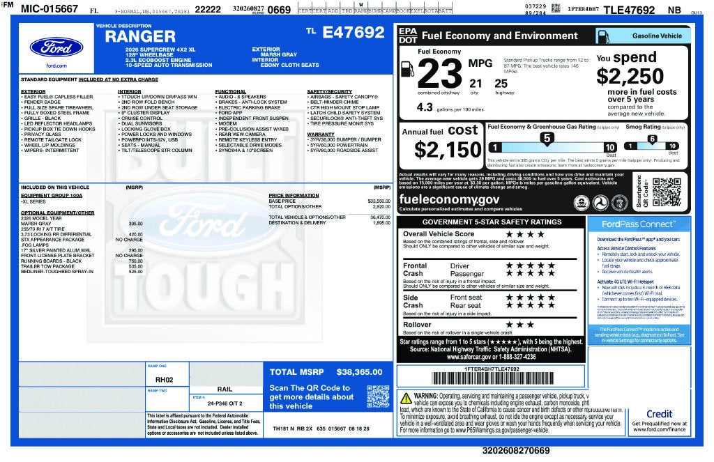 2026 Ford Ranger XL