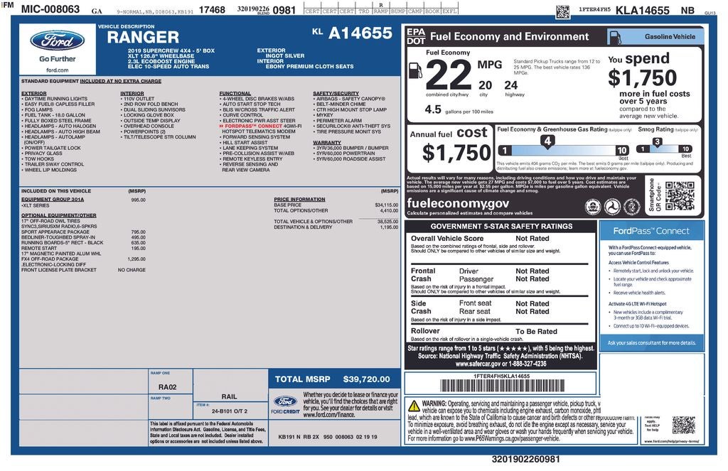 2019 Ford Ranger XLT