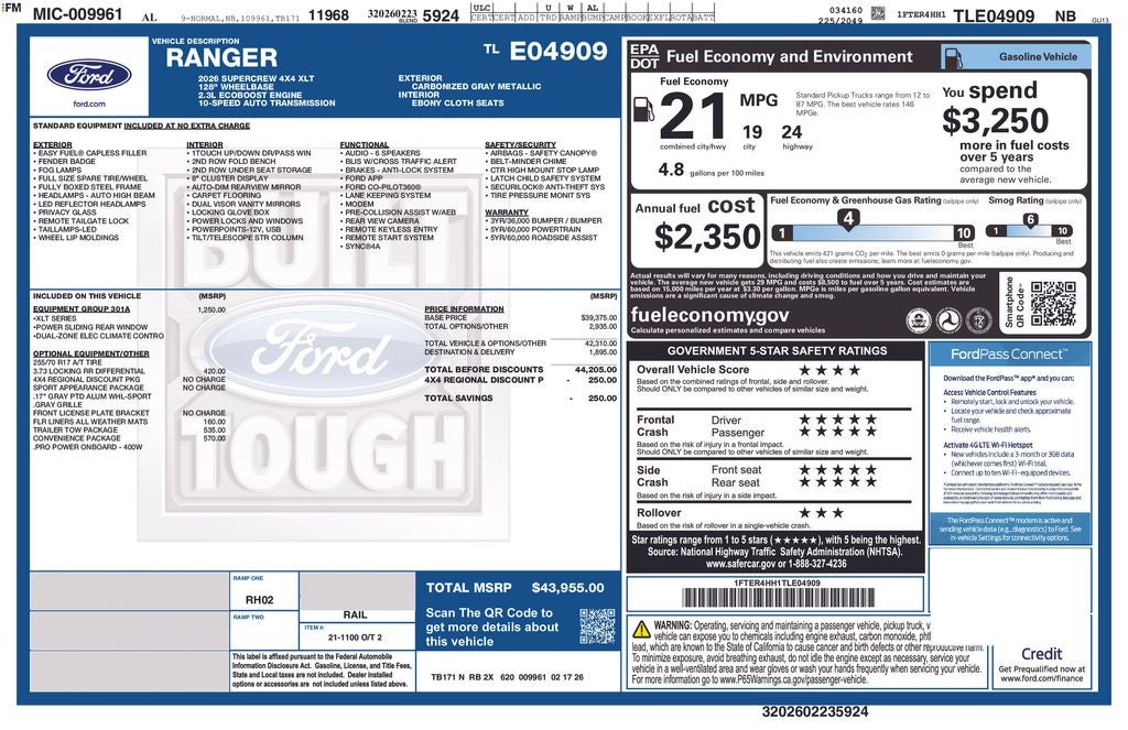 2026 Ford Ranger XLT