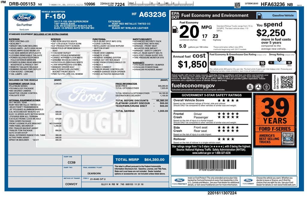 2017 Ford F-150 Platinum