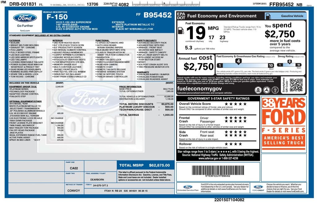 2015 Ford F-150 Platinum