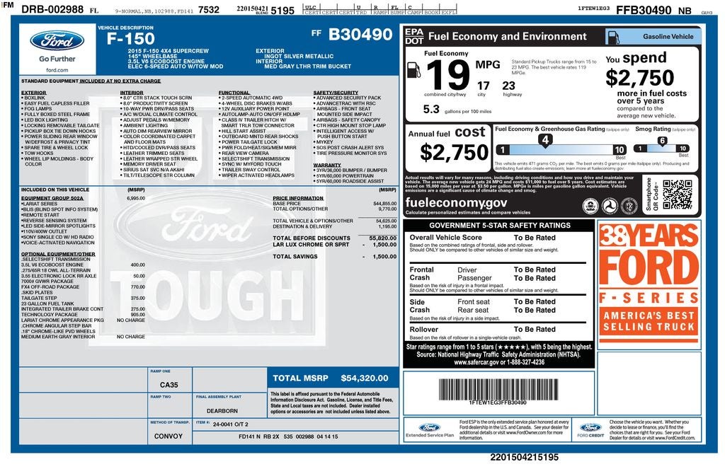 2015 Ford F-150 Lariat