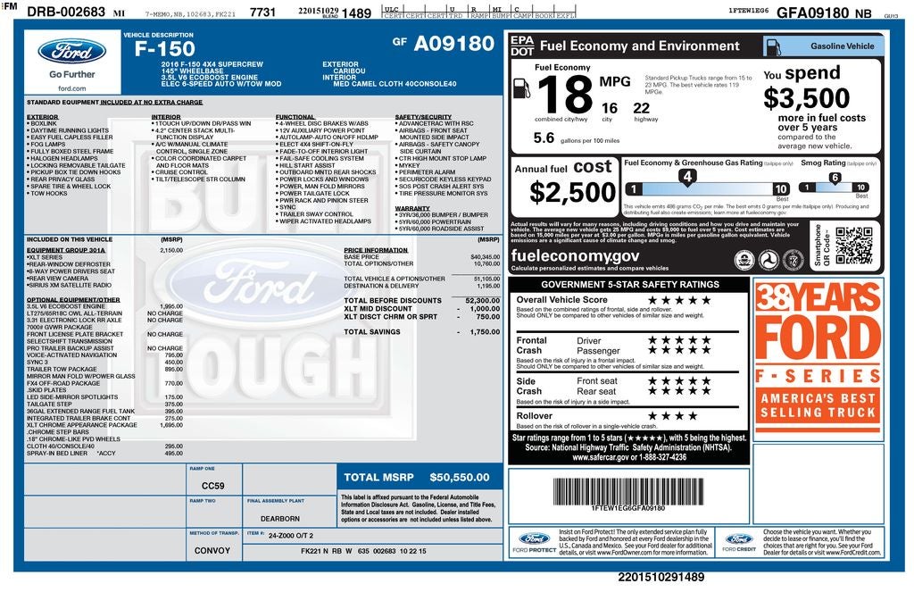2016 Ford F-150 XLT