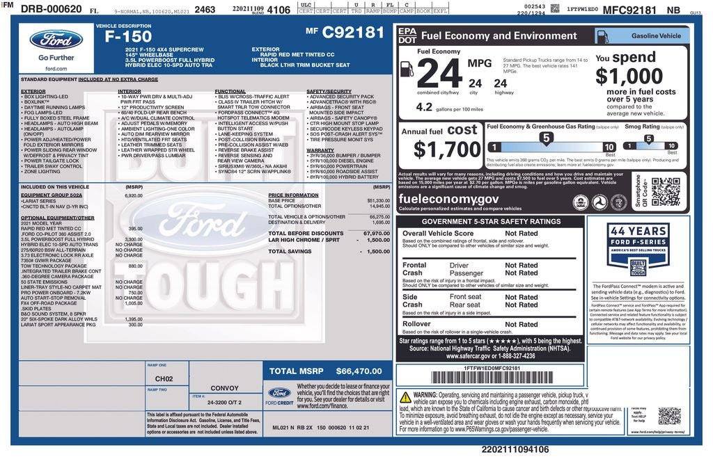 2021 Ford F-150 Lariat