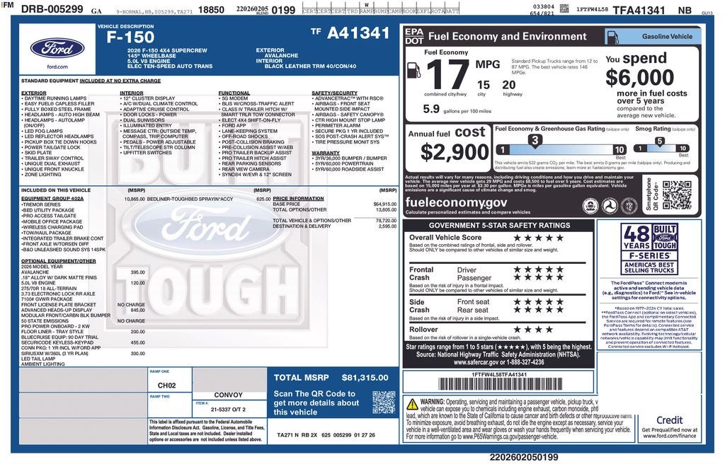2026 Ford F-150 Tremor