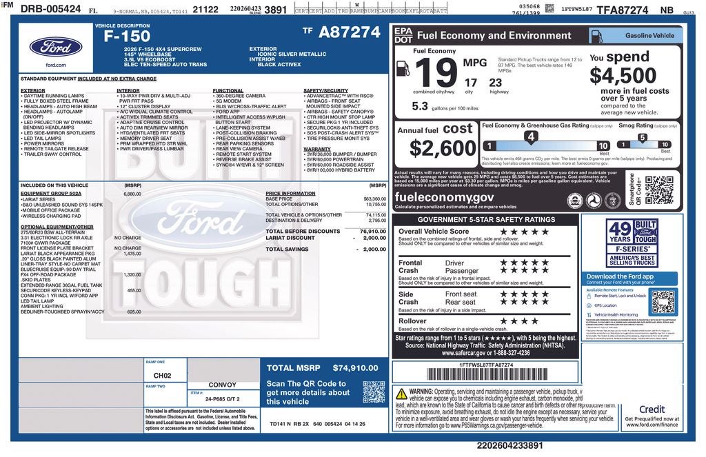 2026 Ford F-150 Lariat