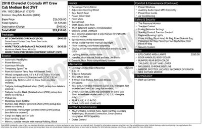 2018 Chevrolet Colorado Work Truck