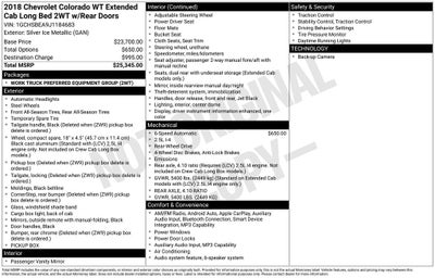 2018 Chevrolet Colorado Work Truck