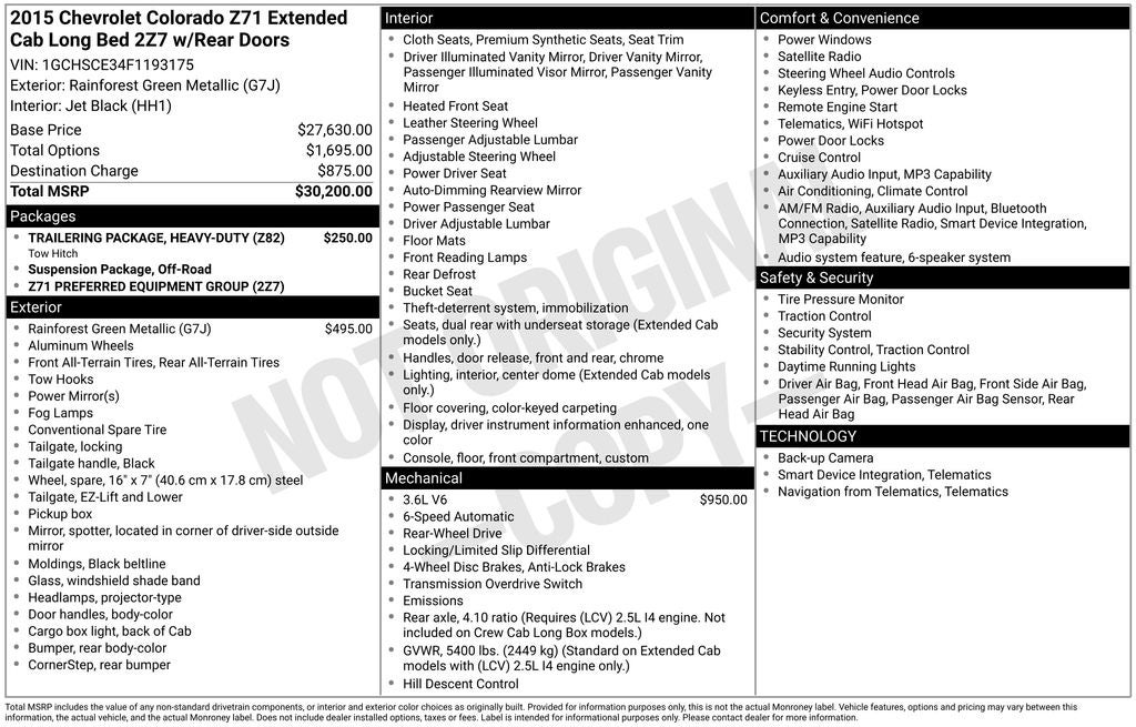 2015 Chevrolet Colorado Z71
