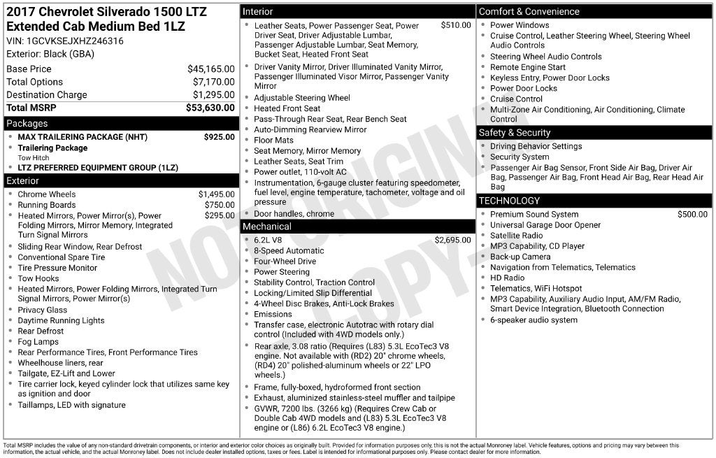 2017 Chevrolet Silverado 1500 LTZ 1LZ