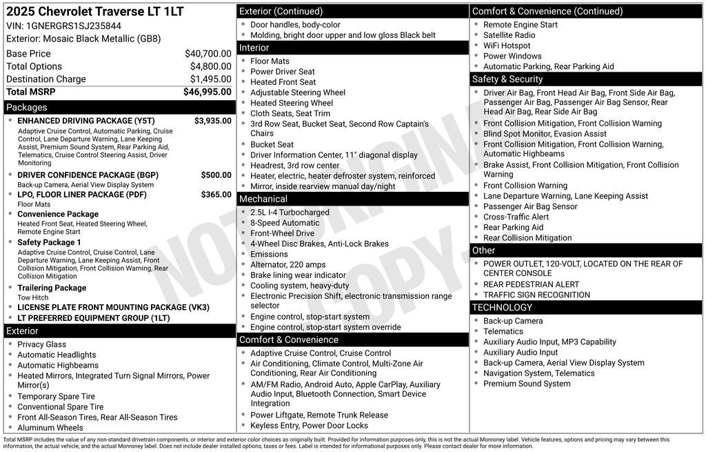 2025 Chevrolet Traverse LT 1LT