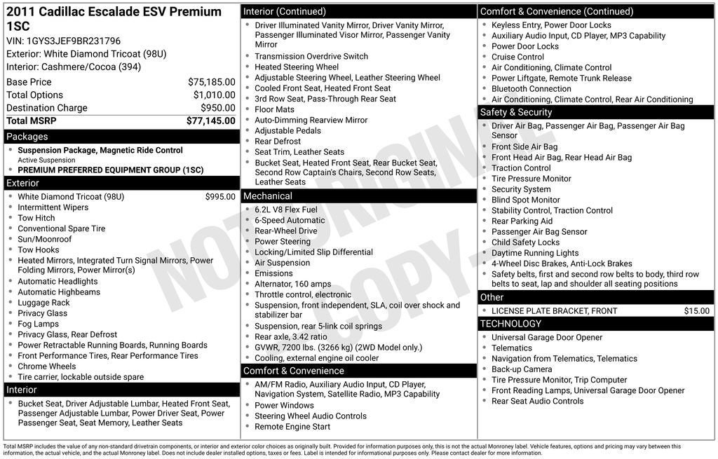 2011 Cadillac Escalade ESV Premium