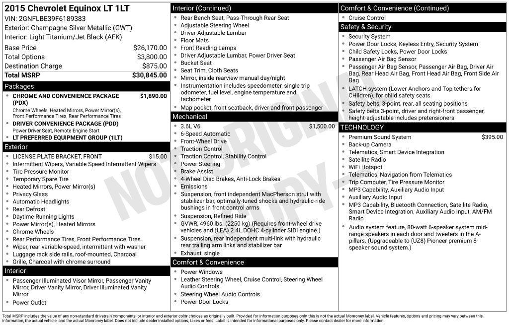2015 Chevrolet Equinox LT 1LT