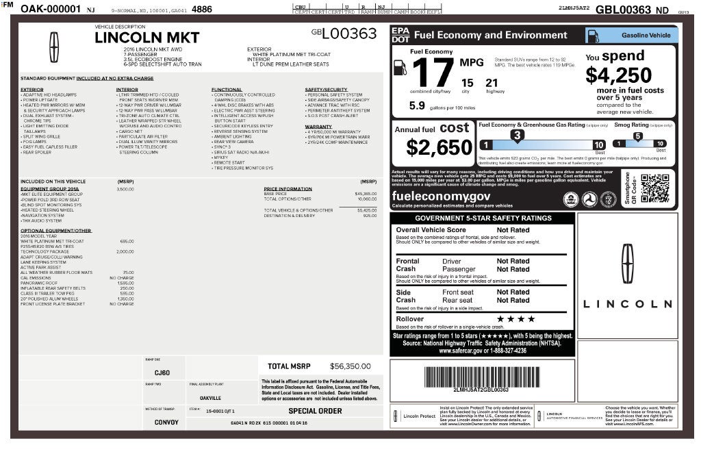 2016 Lincoln MKT EcoBoost