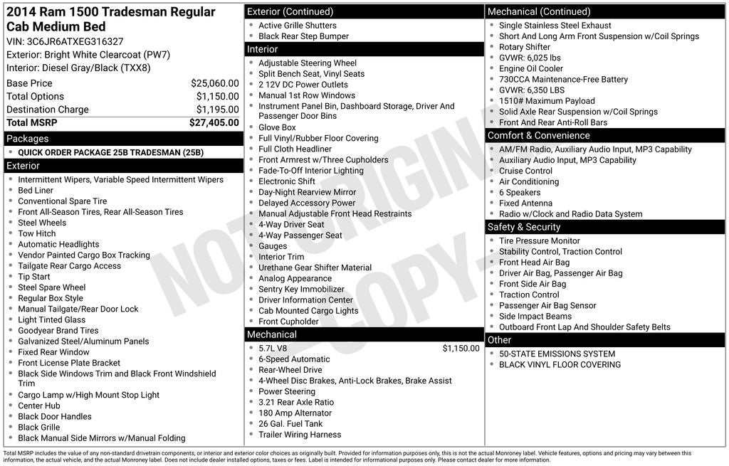 2014 RAM 1500 Tradesman
