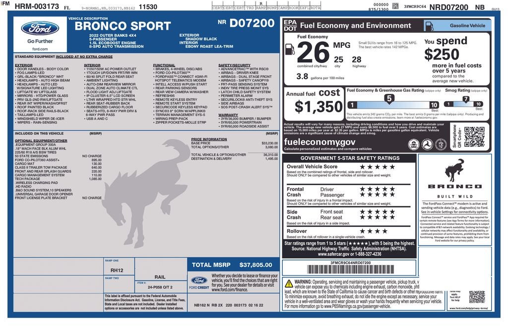 2022 Ford Bronco Sport Outer Banks