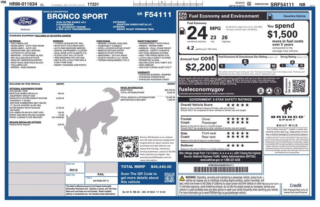 2025 Ford Bronco Sport Outer Banks