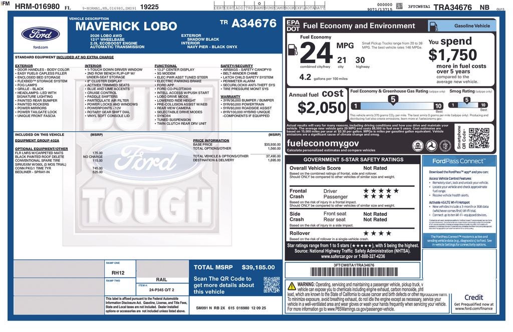 2026 Ford Maverick Lobo Standard
