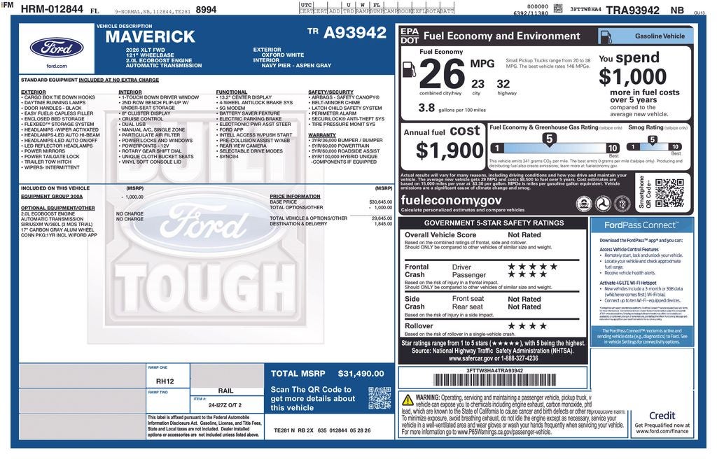2026 Ford Maverick XLT