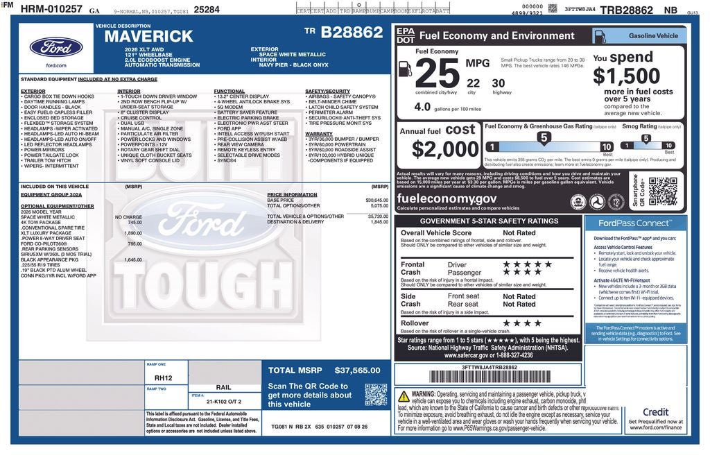 2026 Ford Maverick XLT