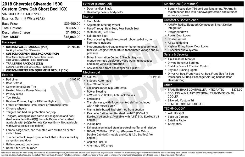 2018 Chevrolet Silverado 1500 Custom