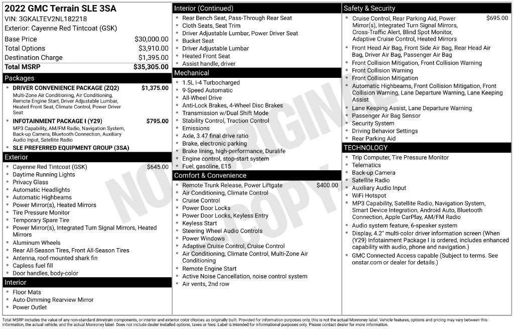 2022 GMC Terrain SLE