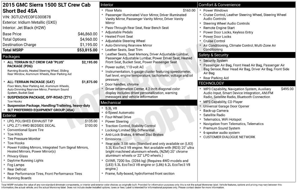 2015 GMC Sierra 1500 SLT