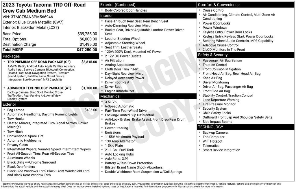 2023 Toyota Tacoma TRD Off-Road V6