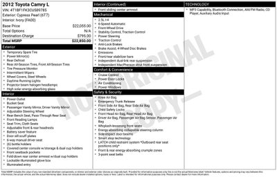 2012 Toyota Camry L