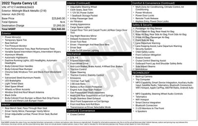 2022 Toyota Camry LE