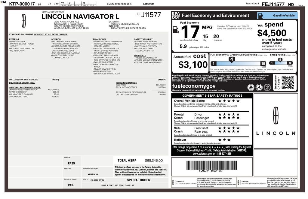 2015 Lincoln Navigator L Base