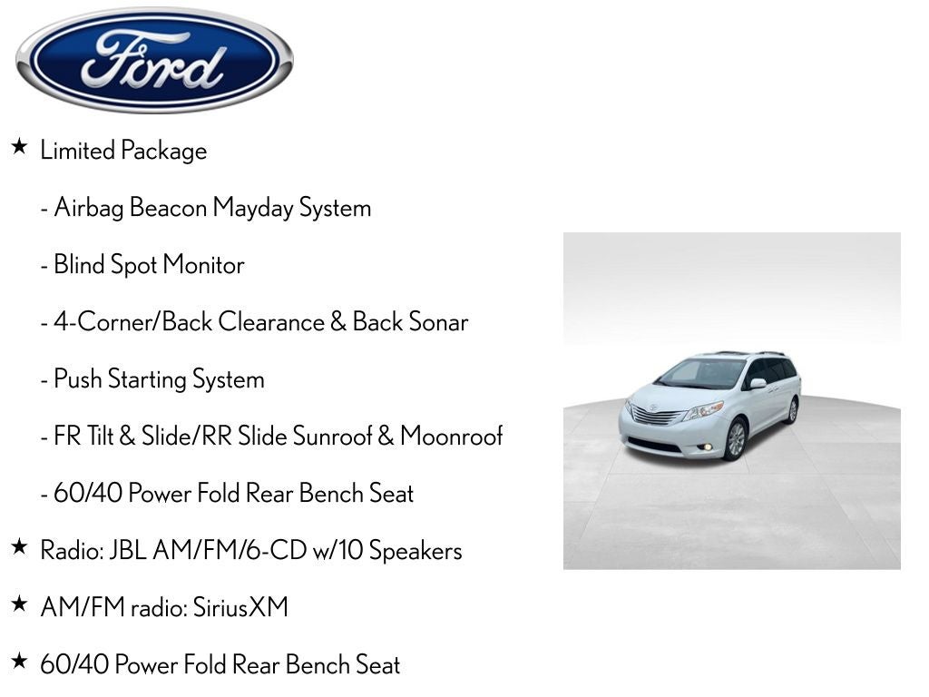 2014 Toyota Sienna Limited 7 Passenger