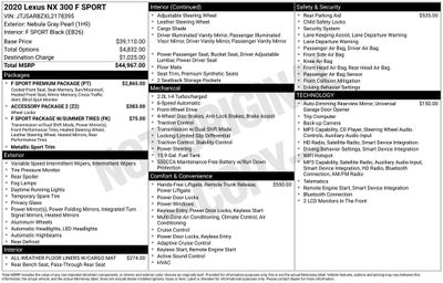 2020 Lexus NX 300 F Sport