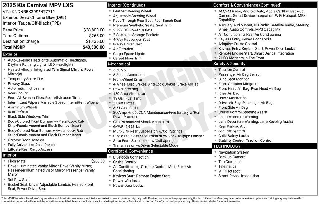 2025 Kia Carnival LXS