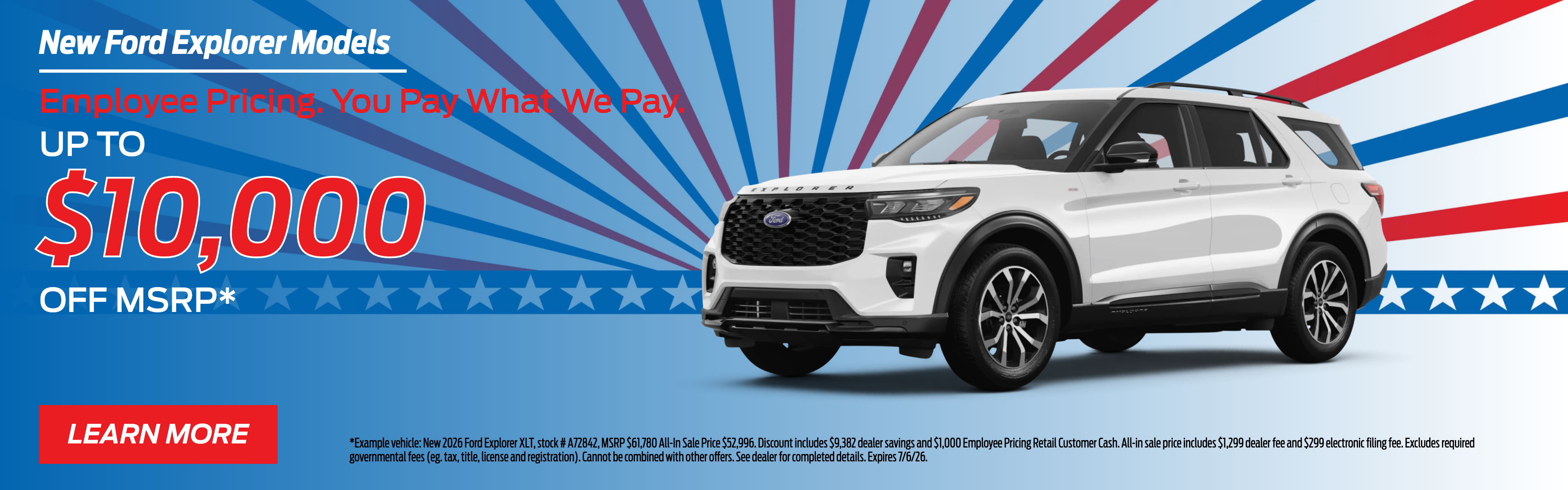 Save on Explorers with Employee Pricing at Tallahassee Ford